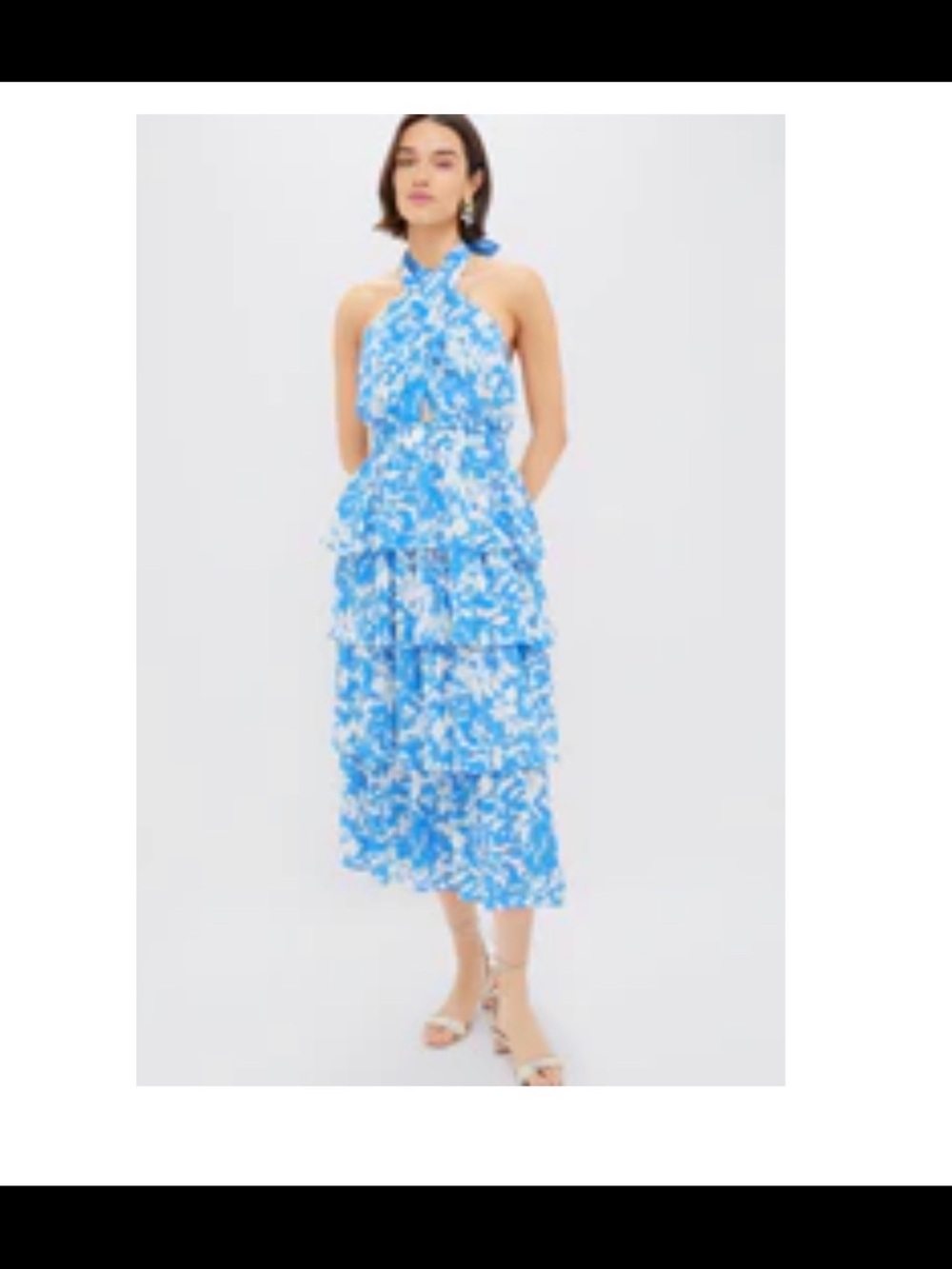 Tuckernuck Hyacinth House Blue Floral Halter Midi Dress